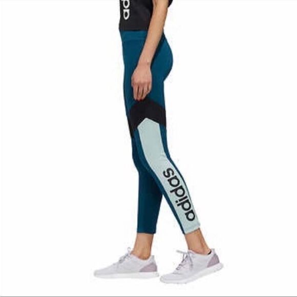 NWT ADIDAS COLOR BLOCK BLUE TIGHTS NWT SIZE SMALL - Picture 4 of 5